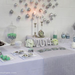 Mint Green and Silver Candy Buffet