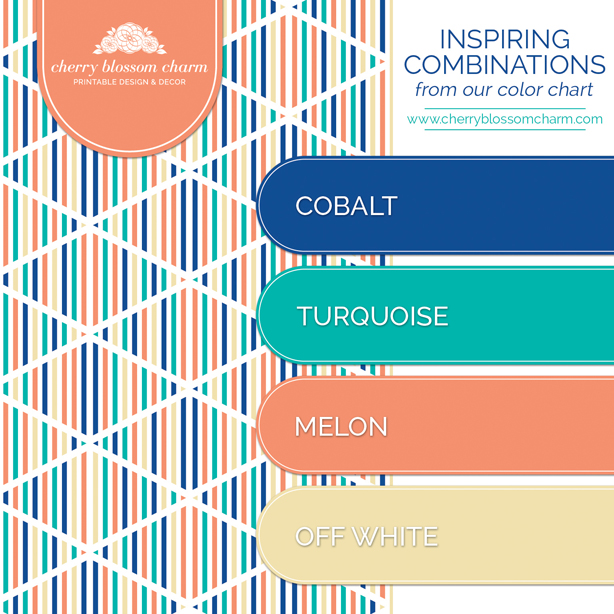 Cobalt Turquoise Melon Color Combo