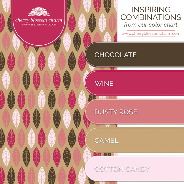 Chocolate Wine Rose Quartz Color Combo