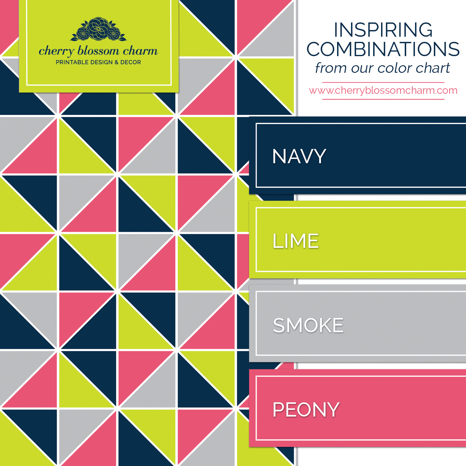 Navy Lime Green And Pink Charming Printables
